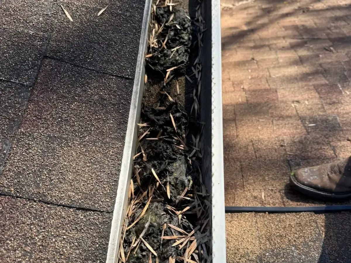 Gutter Cleanout & Micro Mesh Guards — before